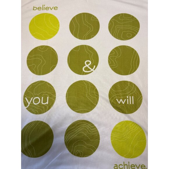 Vapor Apparel Believe & You Will Achieve Graphic T-Shirt Med V Neck White Green - Picture 4 of 9